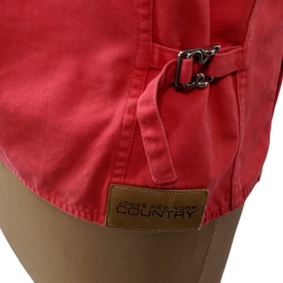 JONES NEW YORK COUNTRY Cotton Button Front Denim Jacket Coral Size Small - Picture 9 of 16